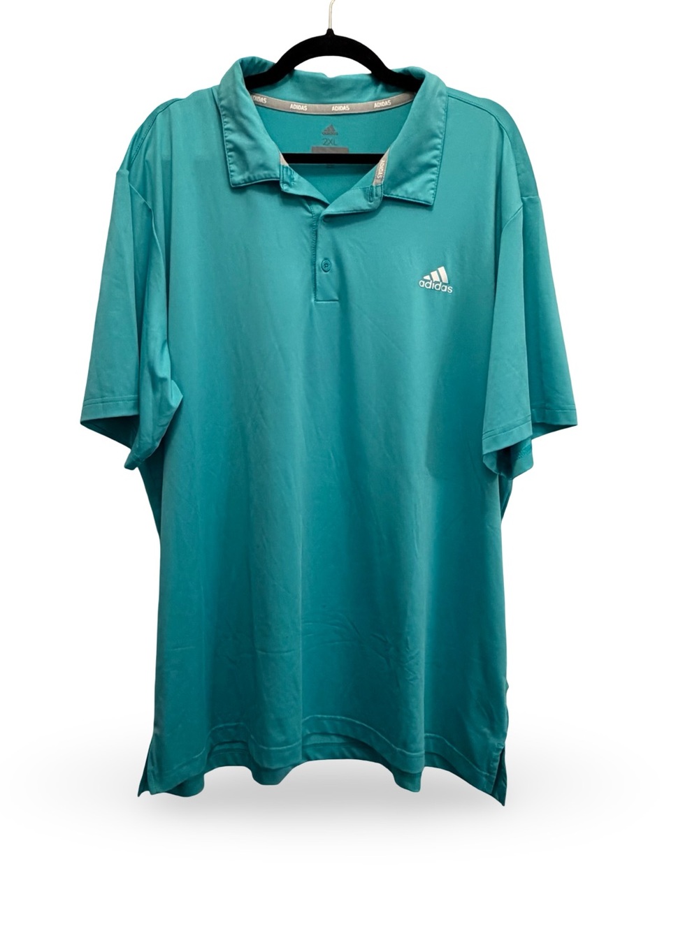 Adidas Golf Performance Polo Shirt Teal Blue Short Sleeve Men's 2XL XXL
